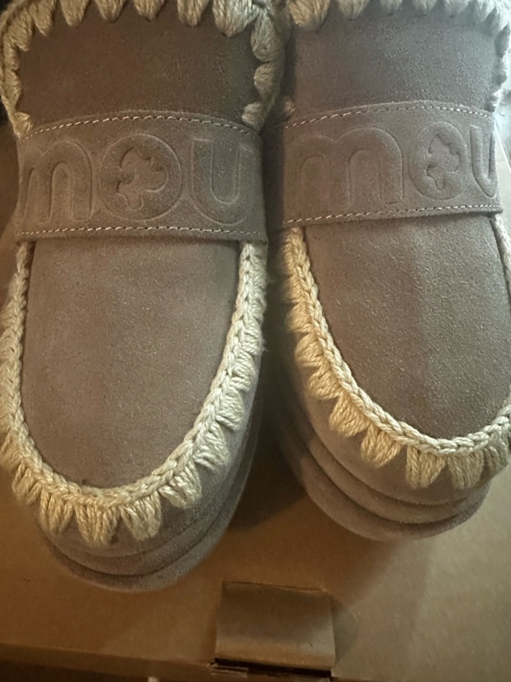 NEW MOU women's platform suede loafer in elephant grey - Picture 8 of 10